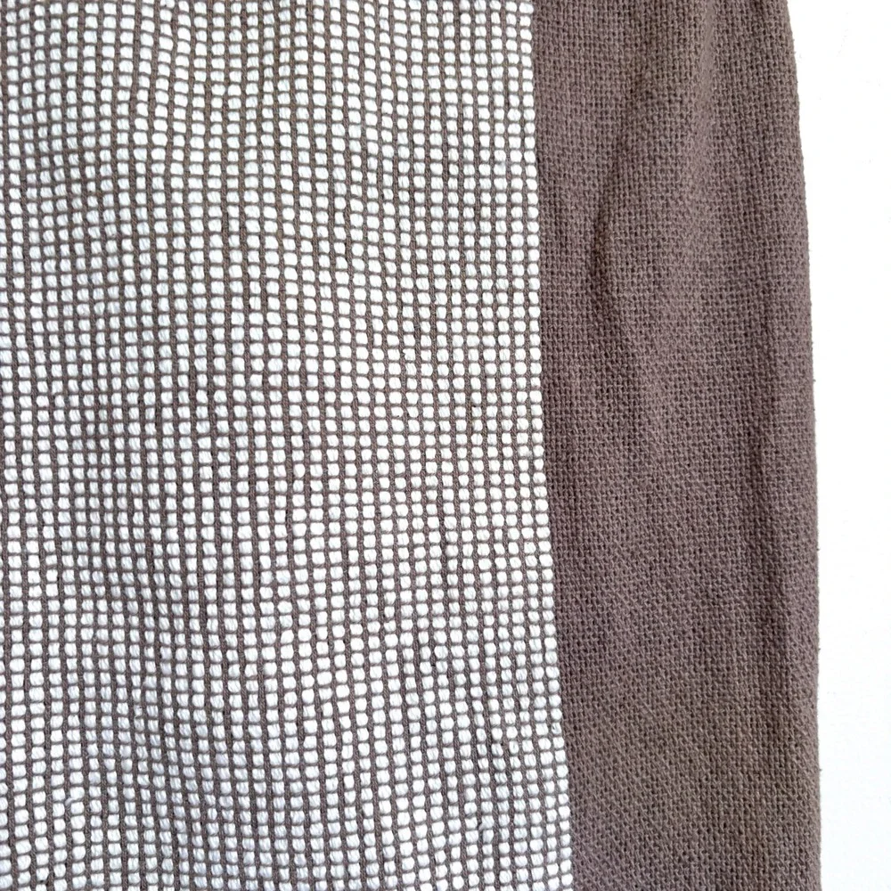 Design Imports Stone Urban Cityscape Border Throw Blanket OS Taupe Fringe Woven